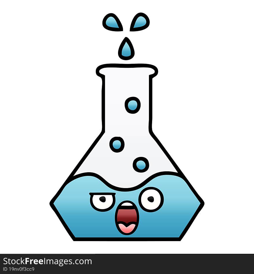 Gradient Shaded Cartoon Science Beaker