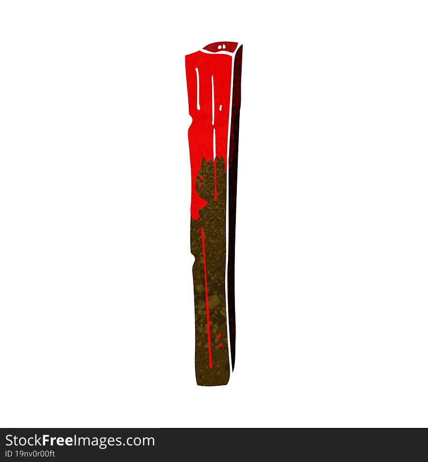 cartoon bloody wooden post