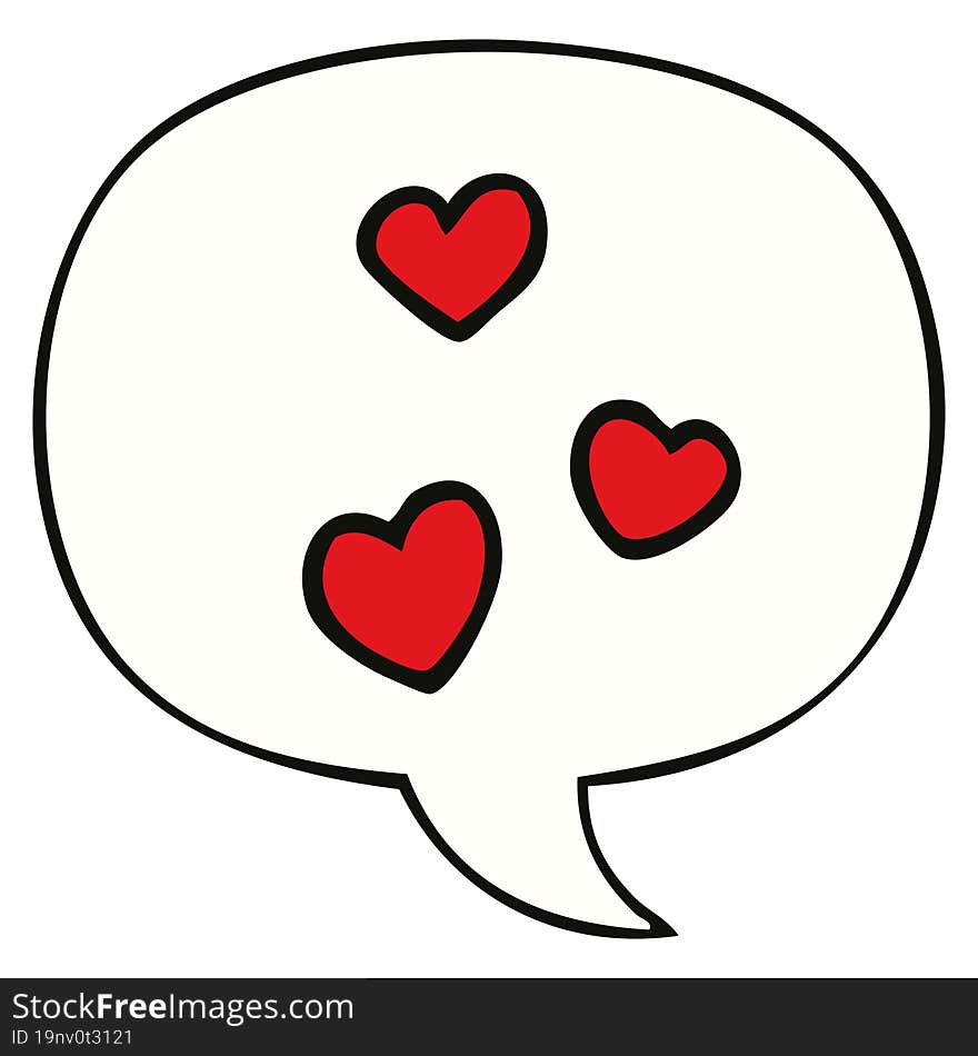 Cartoon Love Heart And Speech Bubble