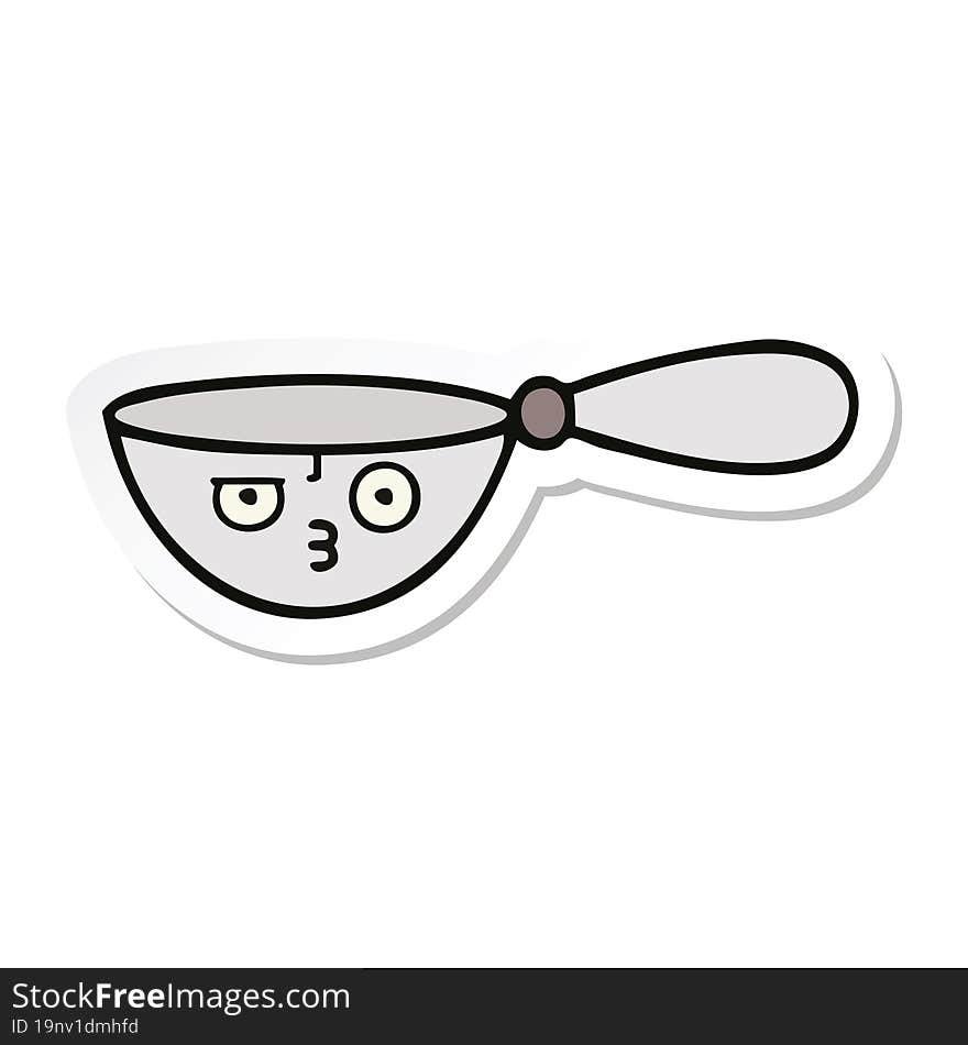 sticker of a cute cartoon measuring spoon