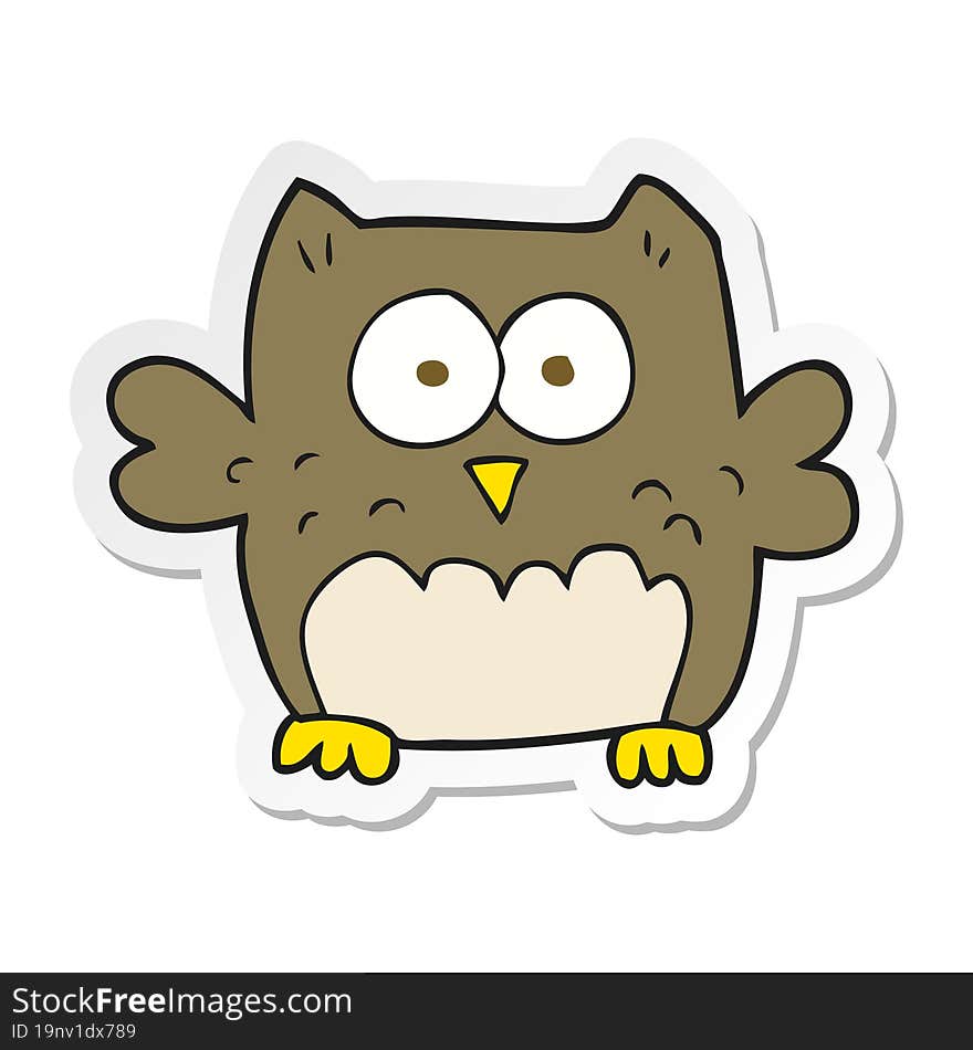 Sticker Of A Cartoon Owl