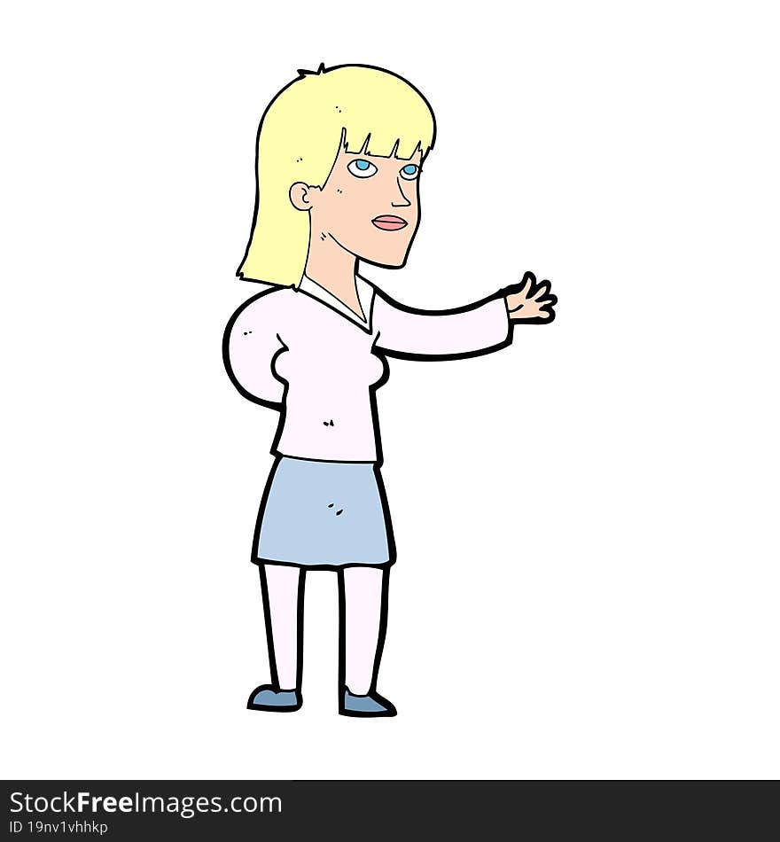 cartoon woman explaining