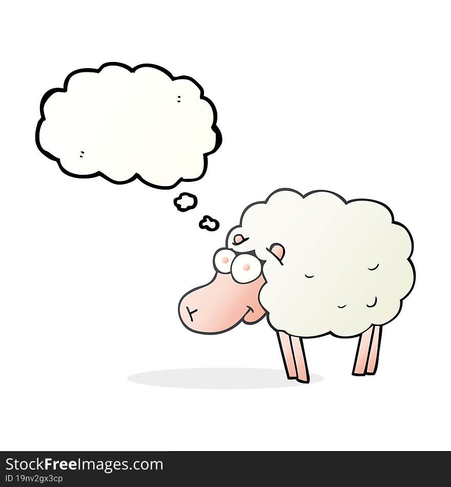 funny thought bubble cartoon sheep