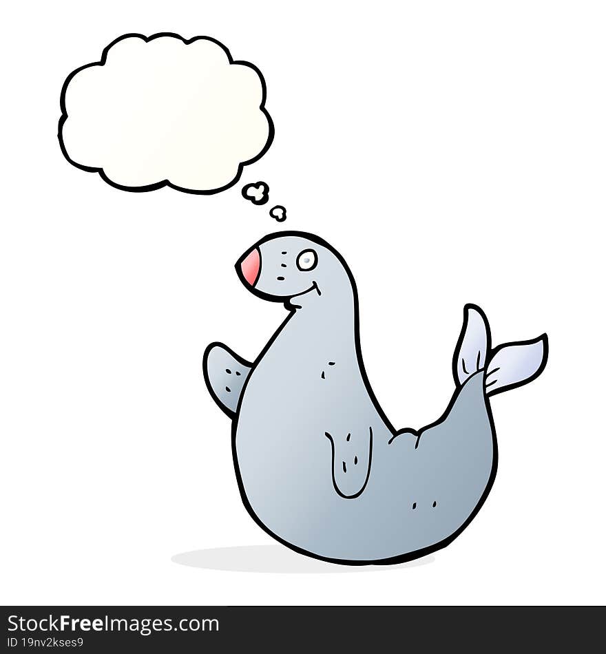 Cartoon Seal With Thought Bubble