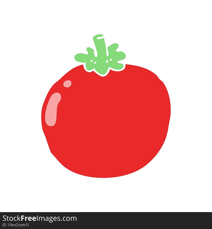 Flat Color Style Cartoon Tomato