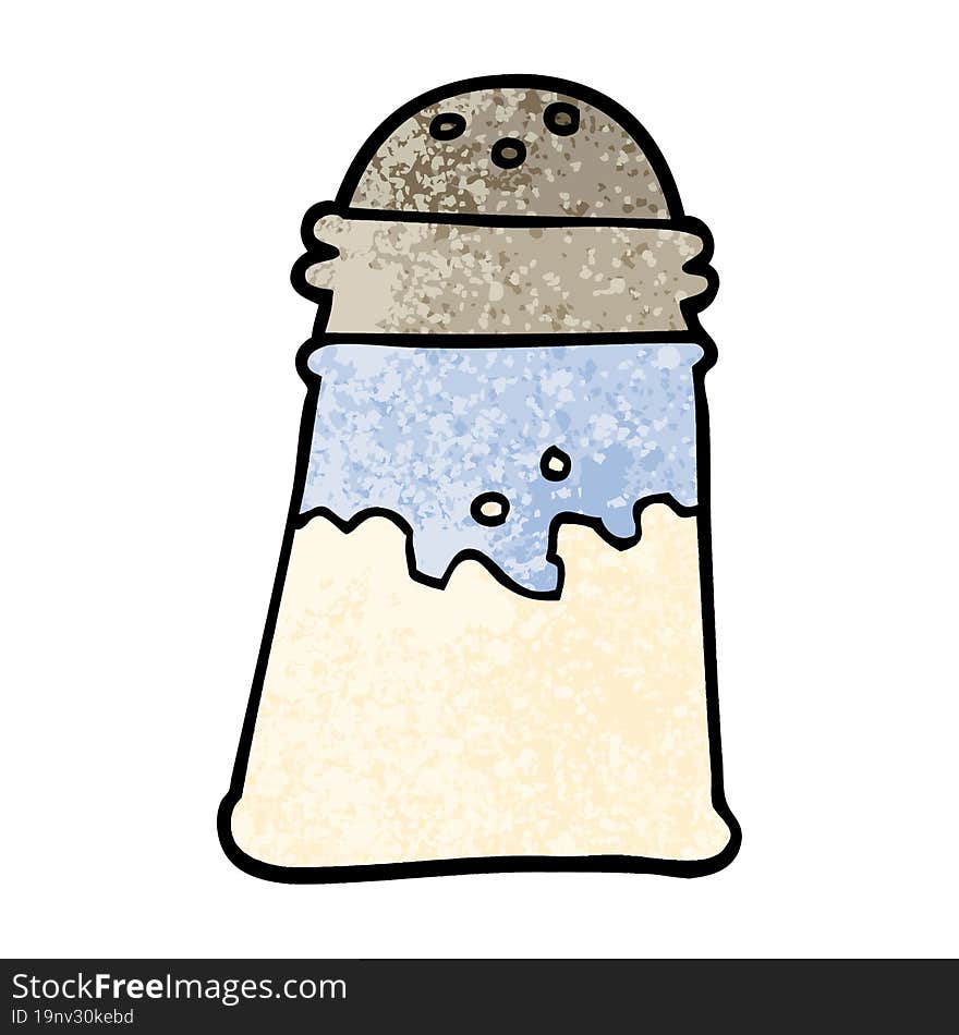 grunge textured illustration cartoon salt shaker