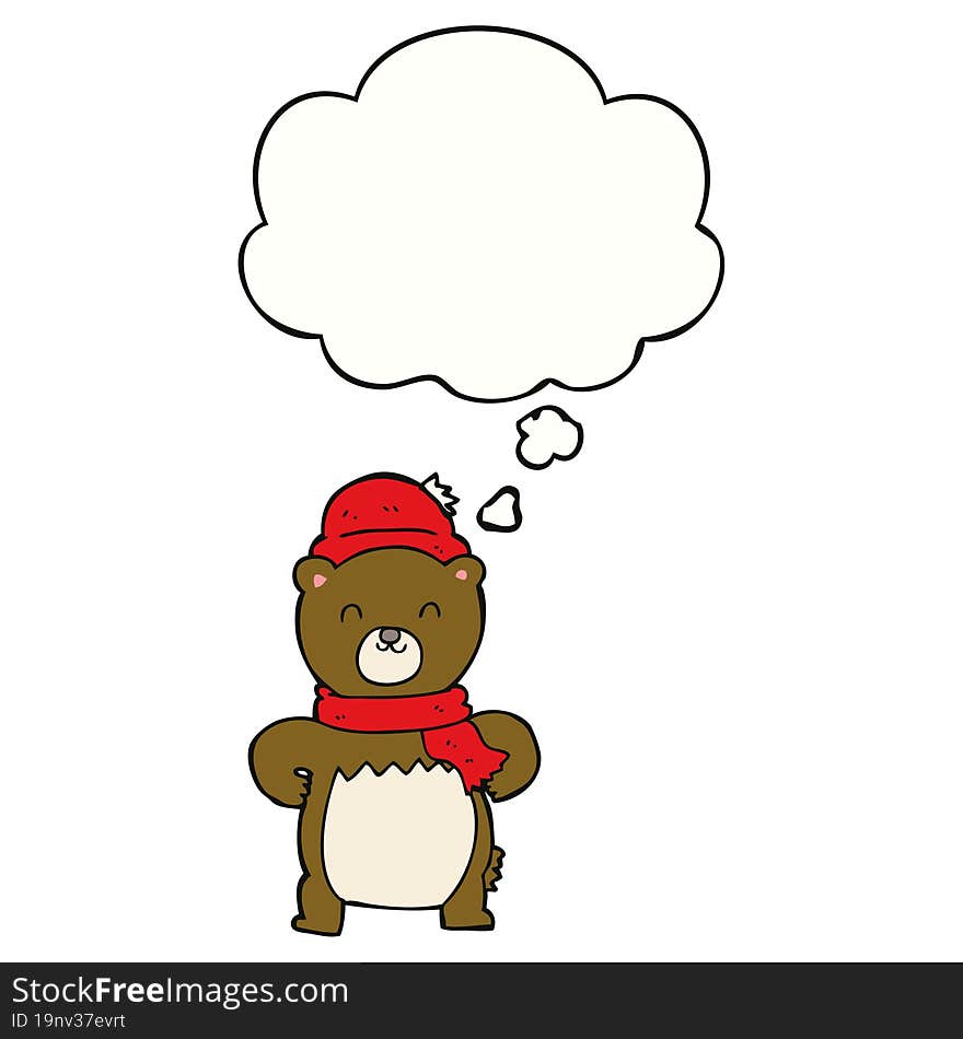 cute cartoon bear with thought bubble. cute cartoon bear with thought bubble