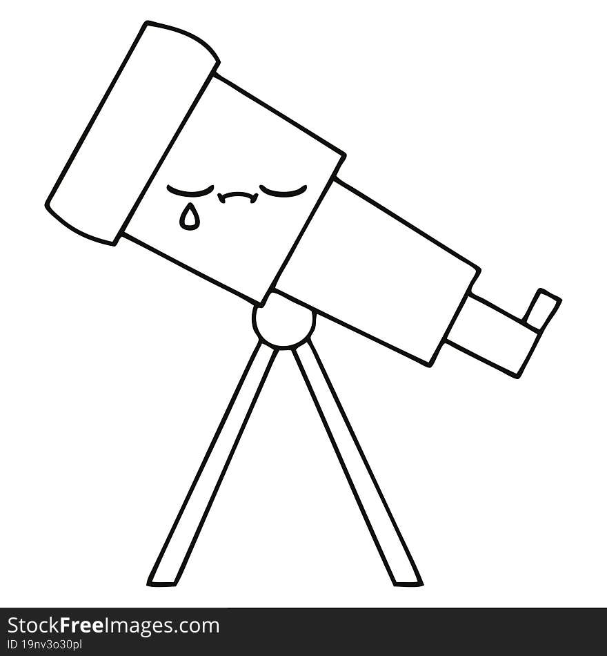 line drawing cartoon telescope