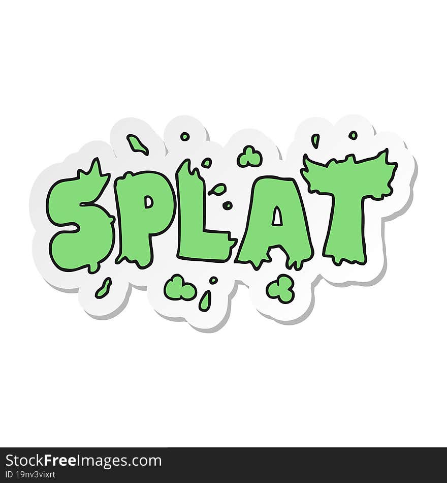 sticker of a cartoon splat