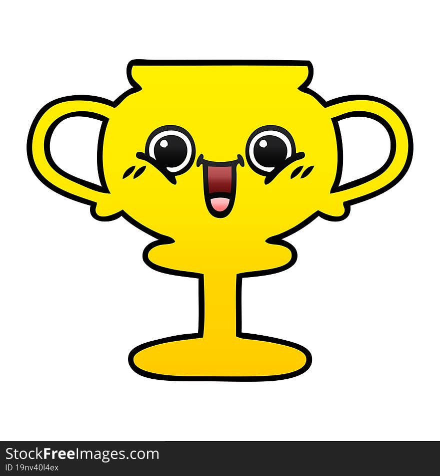 Gradient Shaded Cartoon Trophy