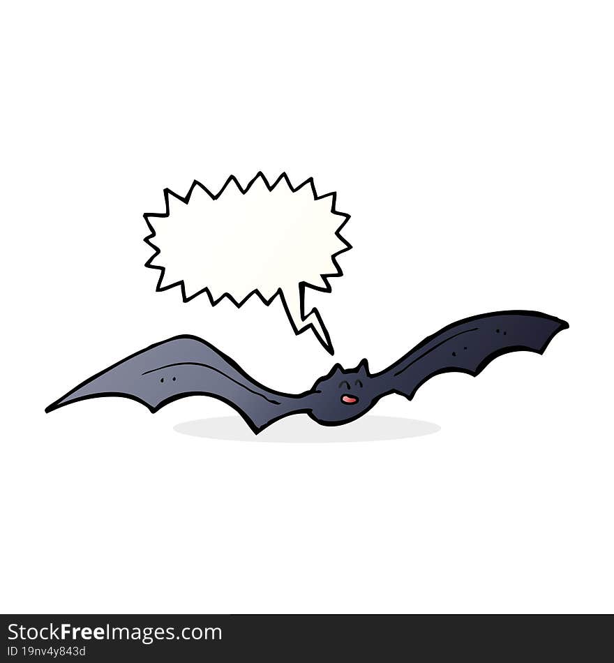 Cartoon Bat With Speech Bubble