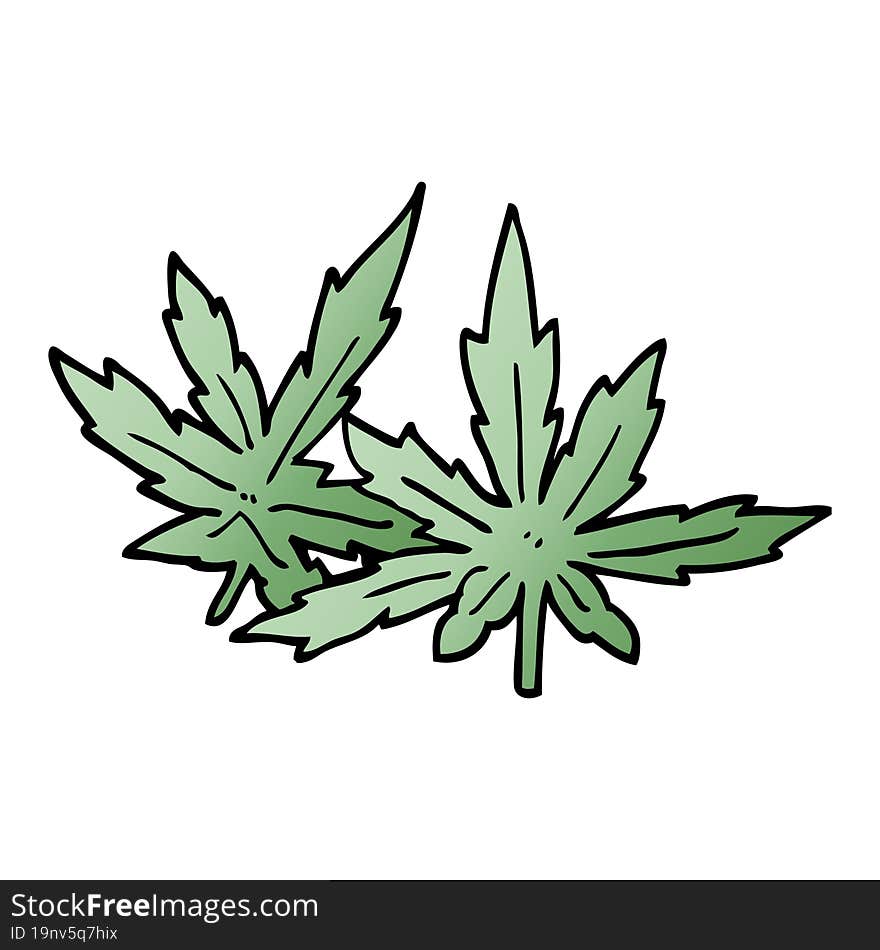 Cartoon Doodle Marijuana Leaves