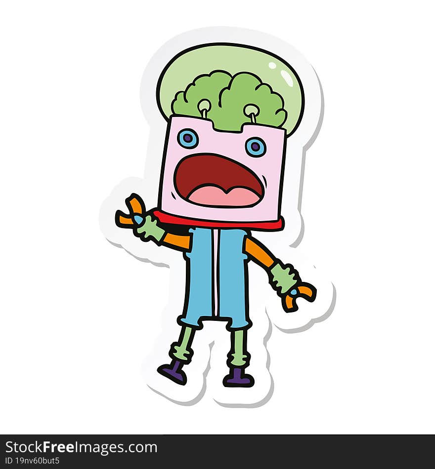 sticker of a cartoon robot