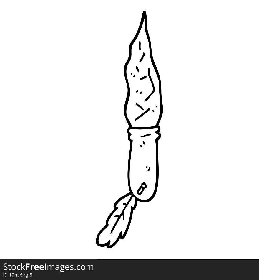 line drawing cartoon of a primitive stone dagger