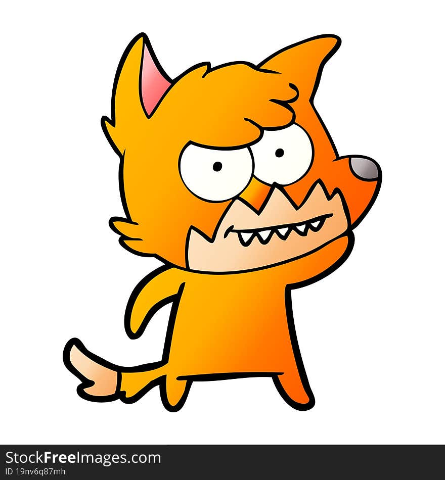 cartoon grinning fox. cartoon grinning fox