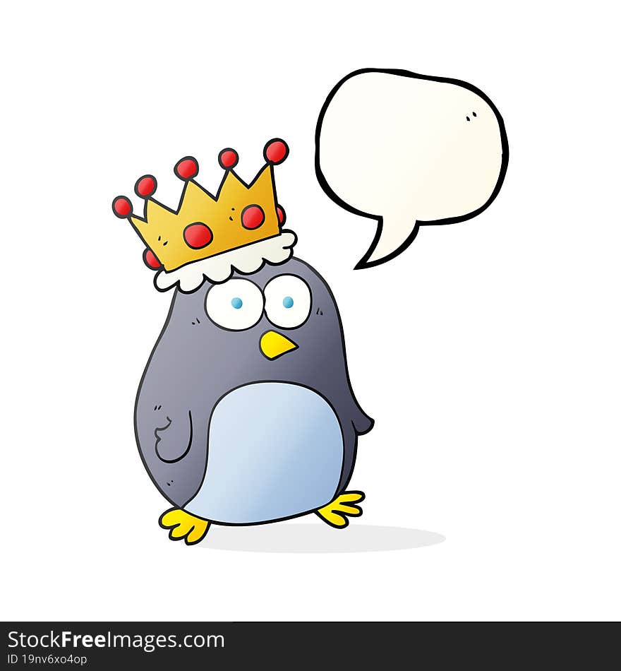 speech bubble cartoon emperor penguin