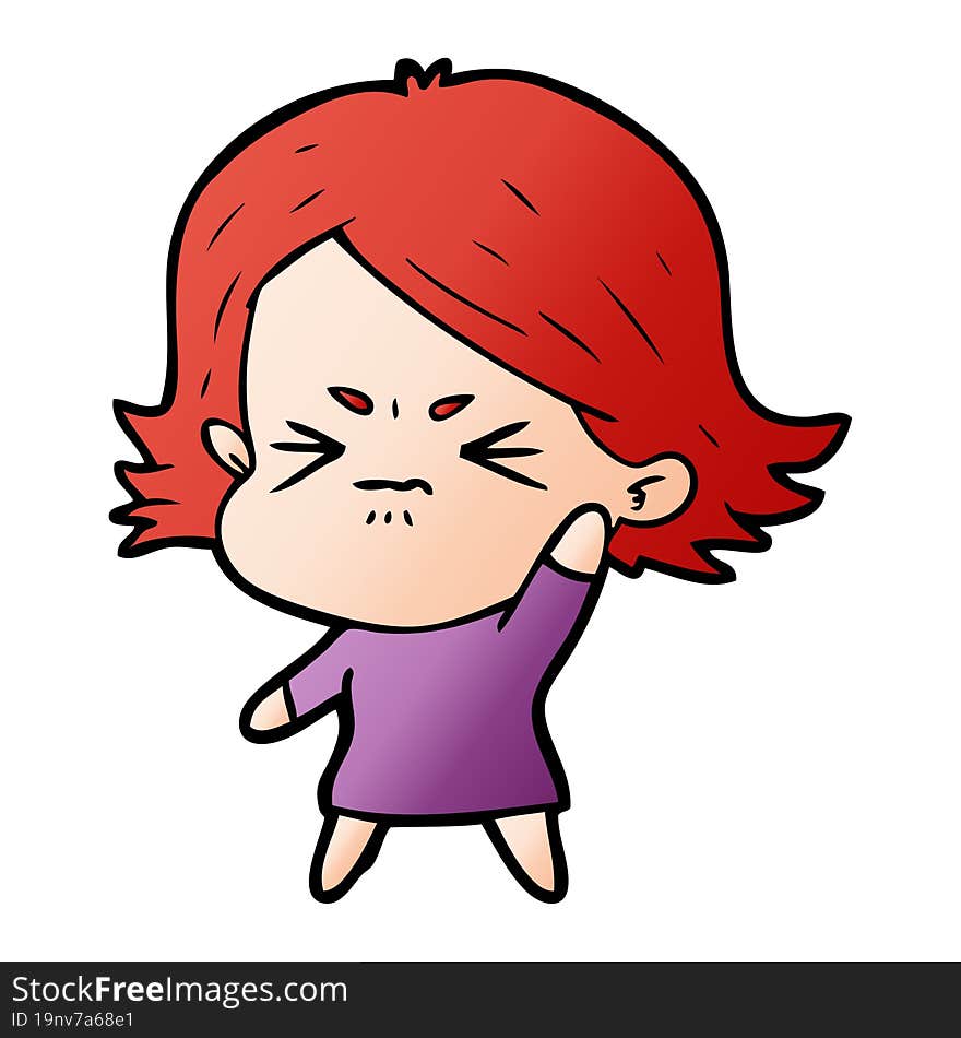 cartoon angry girl. cartoon angry girl