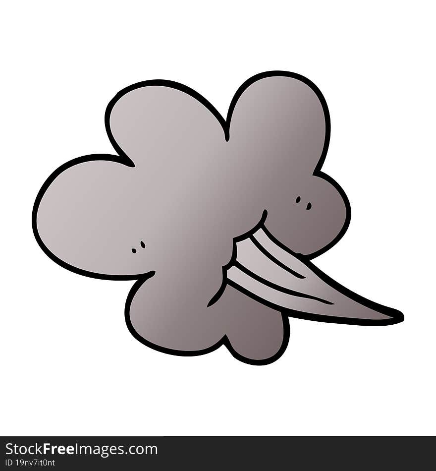 Cartoon Doodle Whooshing Cloud