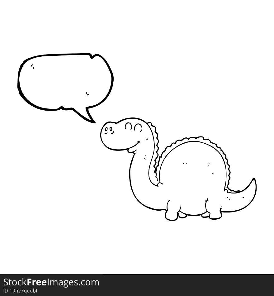 Speech Bubble Cartoon Dinosaur