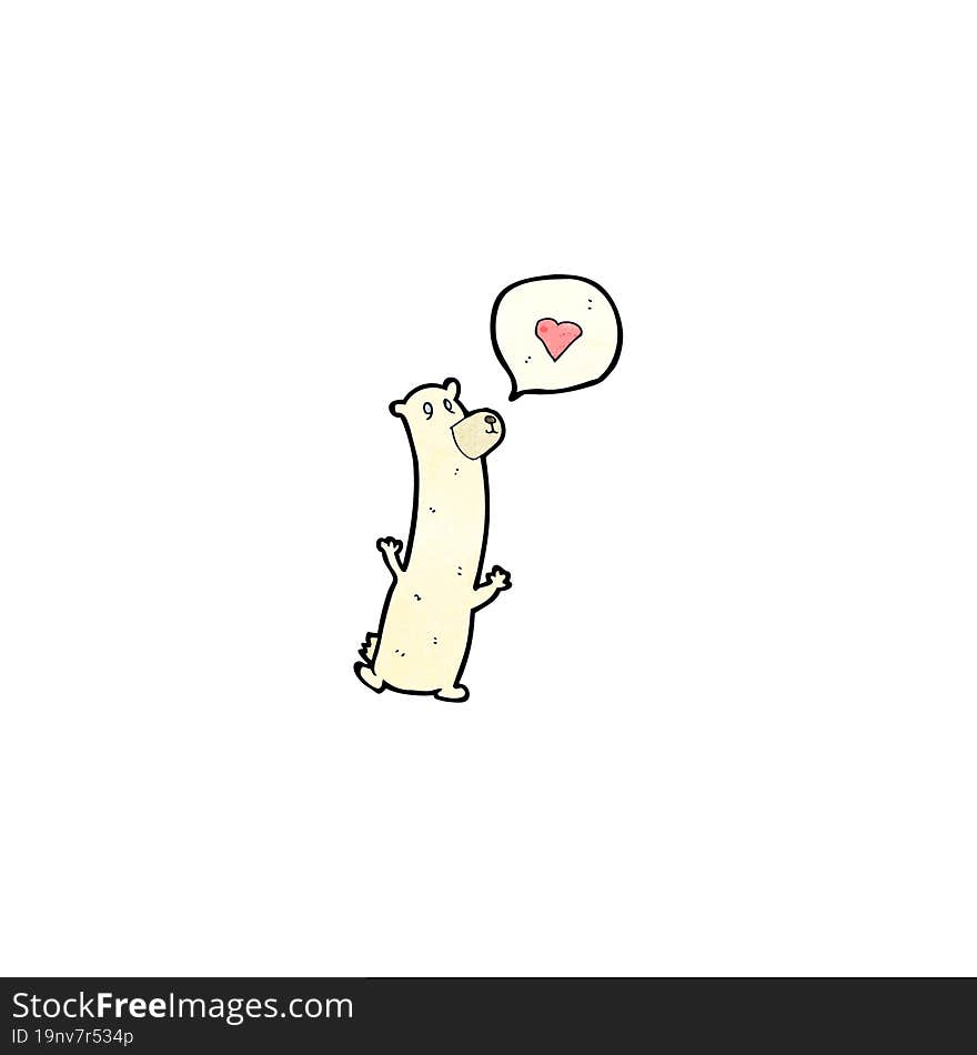 cartoon polar bear in love