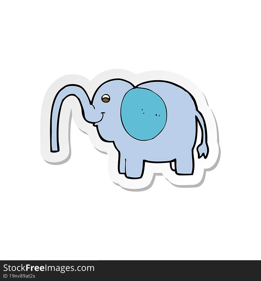 sticker of a cartoon elephant squirting water