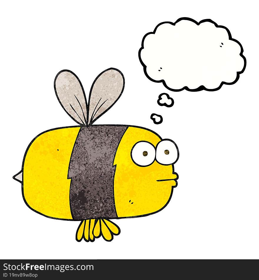 thought bubble textured cartoon bee