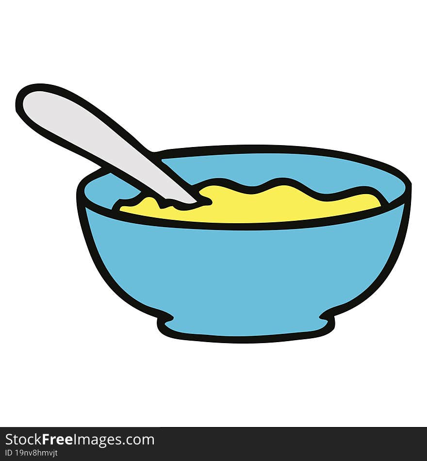 Quirky Hand Drawn Cartoon Bowl Of Soup