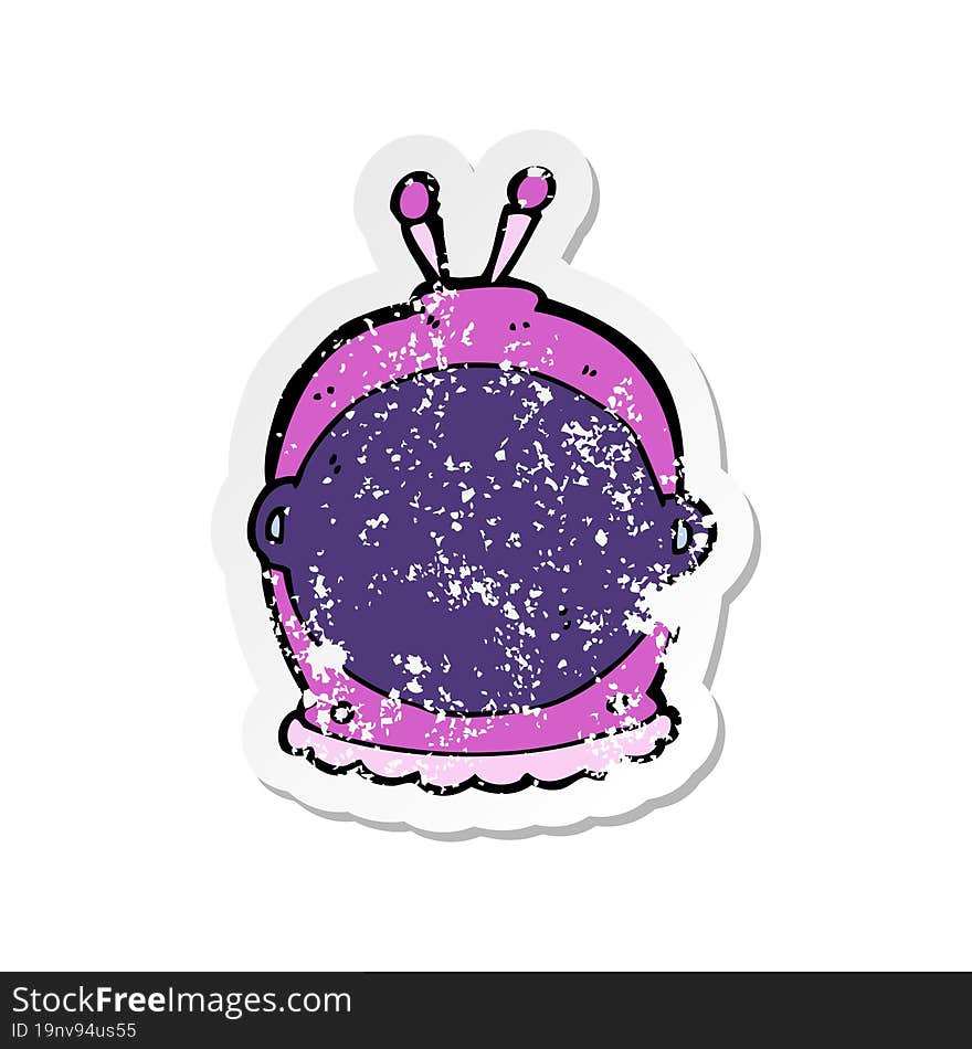 Retro Distressed Sticker Of A Cartoon Space Helmet