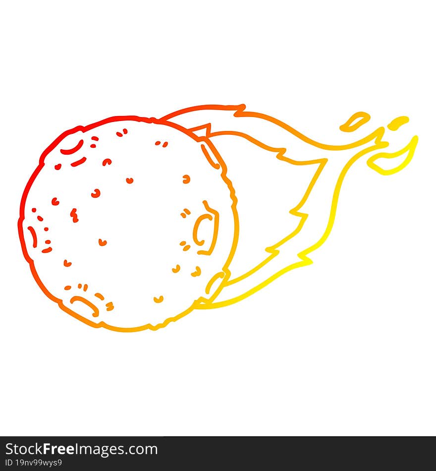 warm gradient line drawing cartoon meteorite