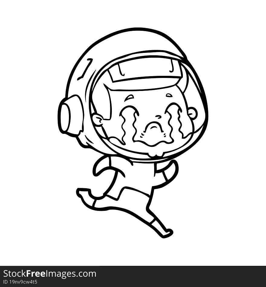 cartoon crying astronaut. cartoon crying astronaut