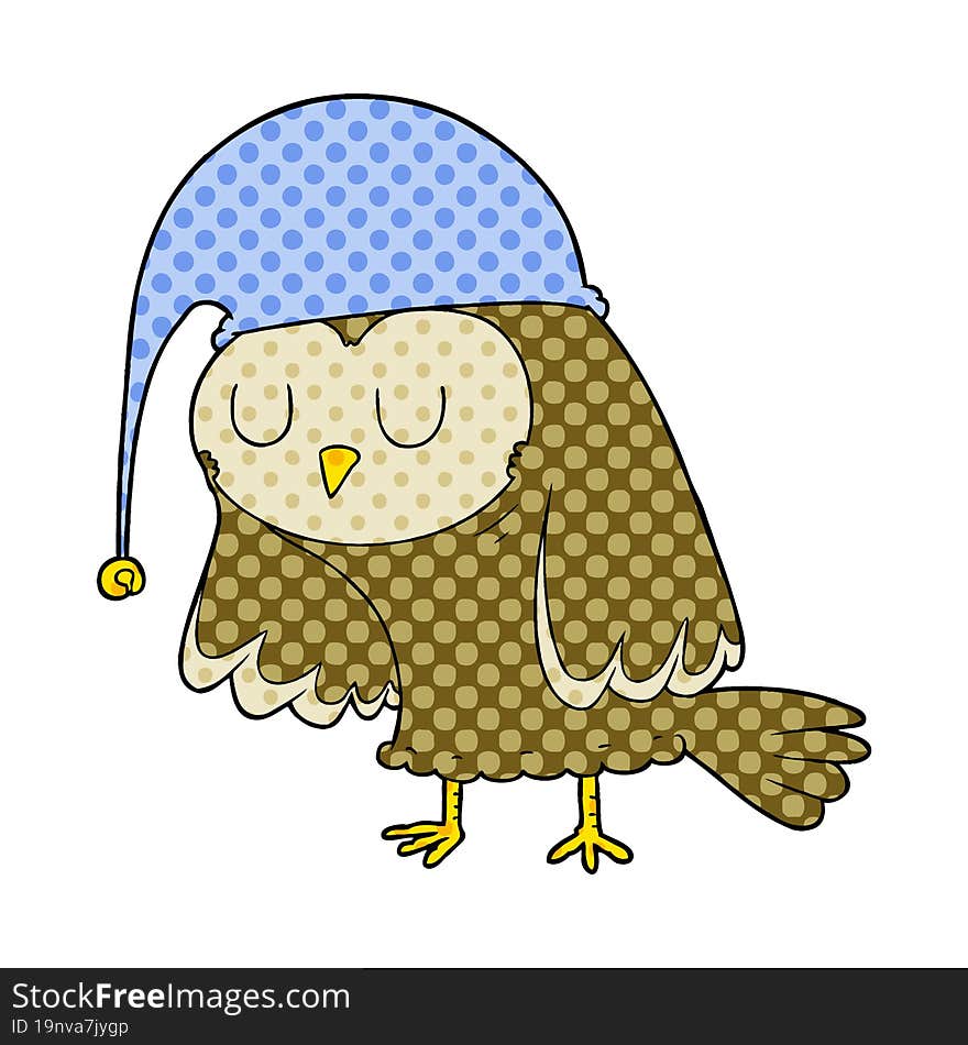 cartoon owl sleeping. cartoon owl sleeping