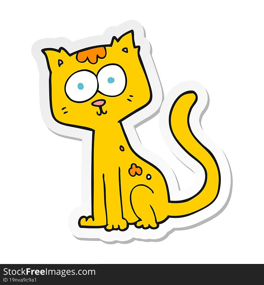 Sticker Of A Cartoon Cat