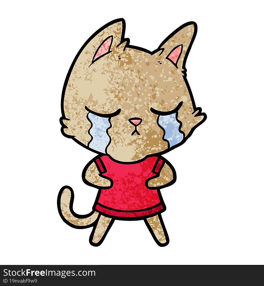 crying cartoon cat. crying cartoon cat