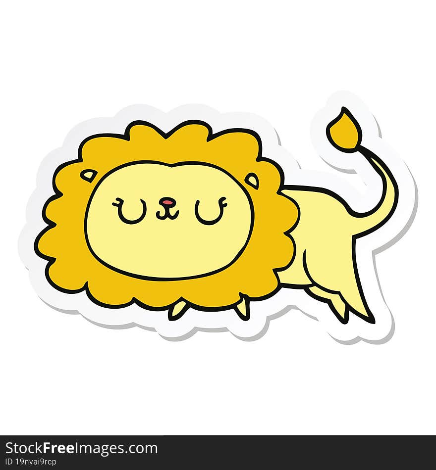 sticker of a cartoon lion