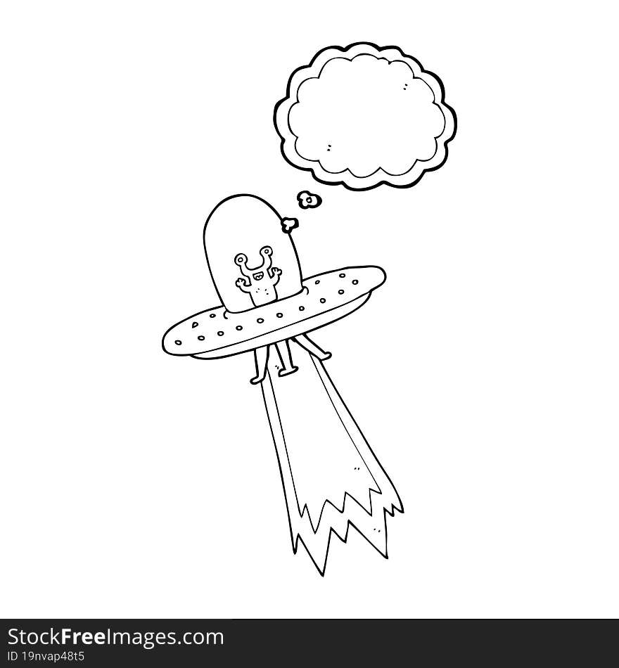 Thought Bubble Cartoon Flying Saucer