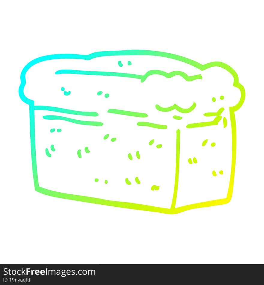 cold gradient line drawing of a cartoon loaf of bread