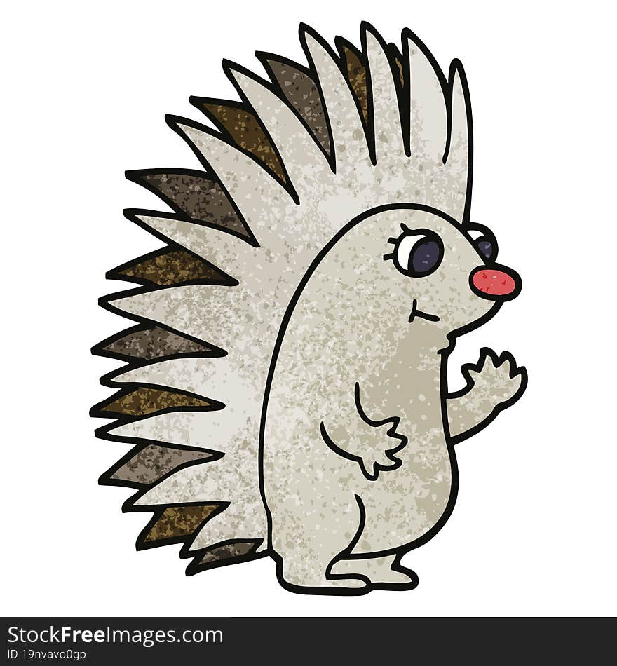 cartoon doodle spiky hedgehog