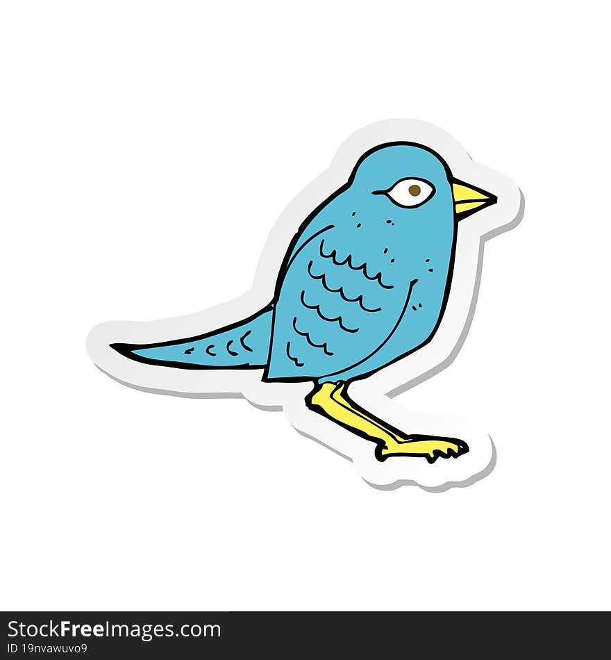 Sticker Of A Cartoon Garden Bird