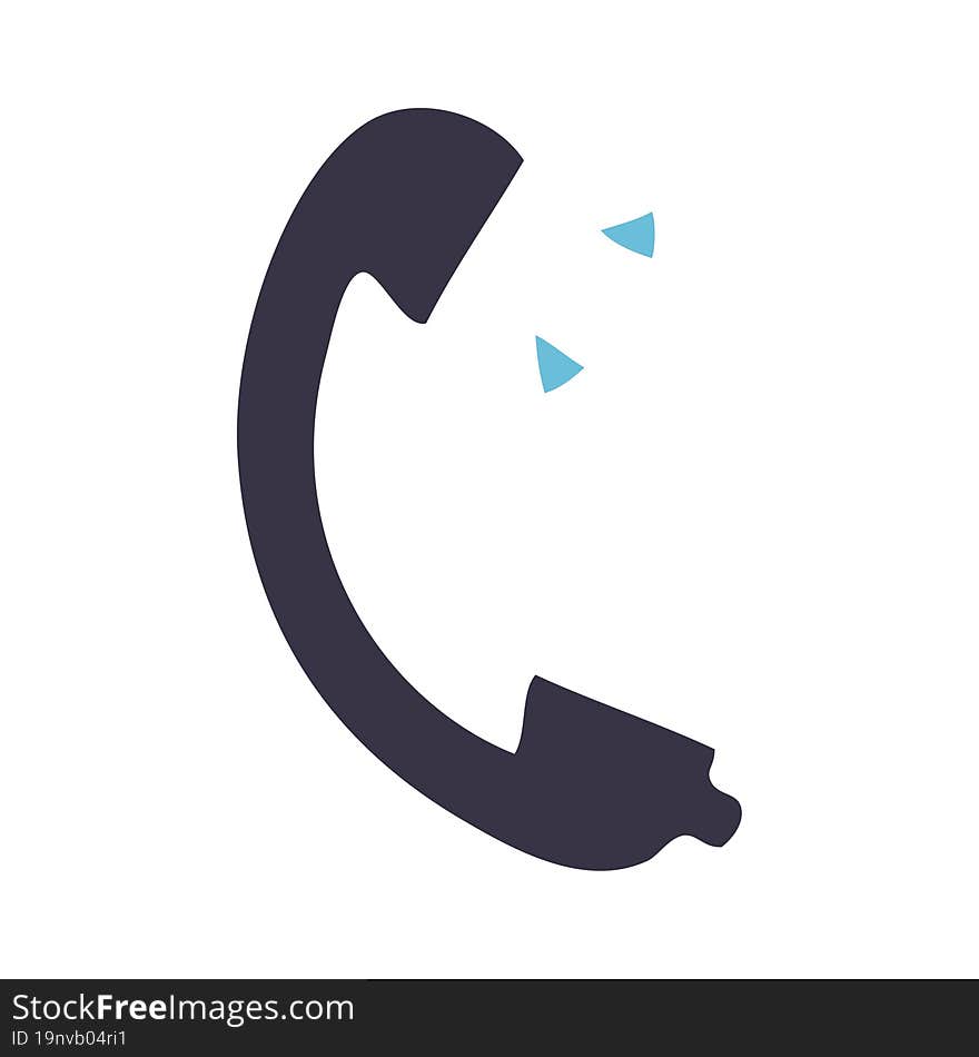 flat color retro cartoon telephone handset