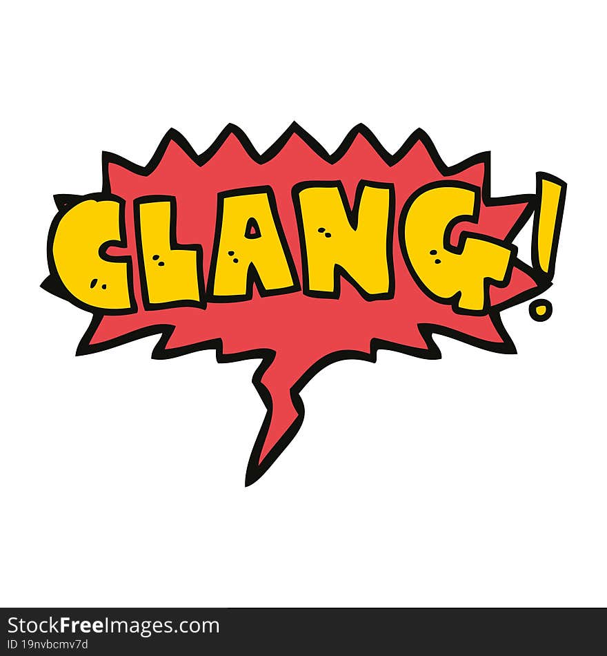 cartoon word clang and speech bubble