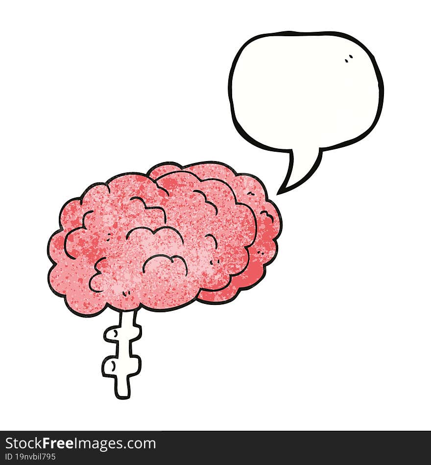 speech bubble textured cartoon brain