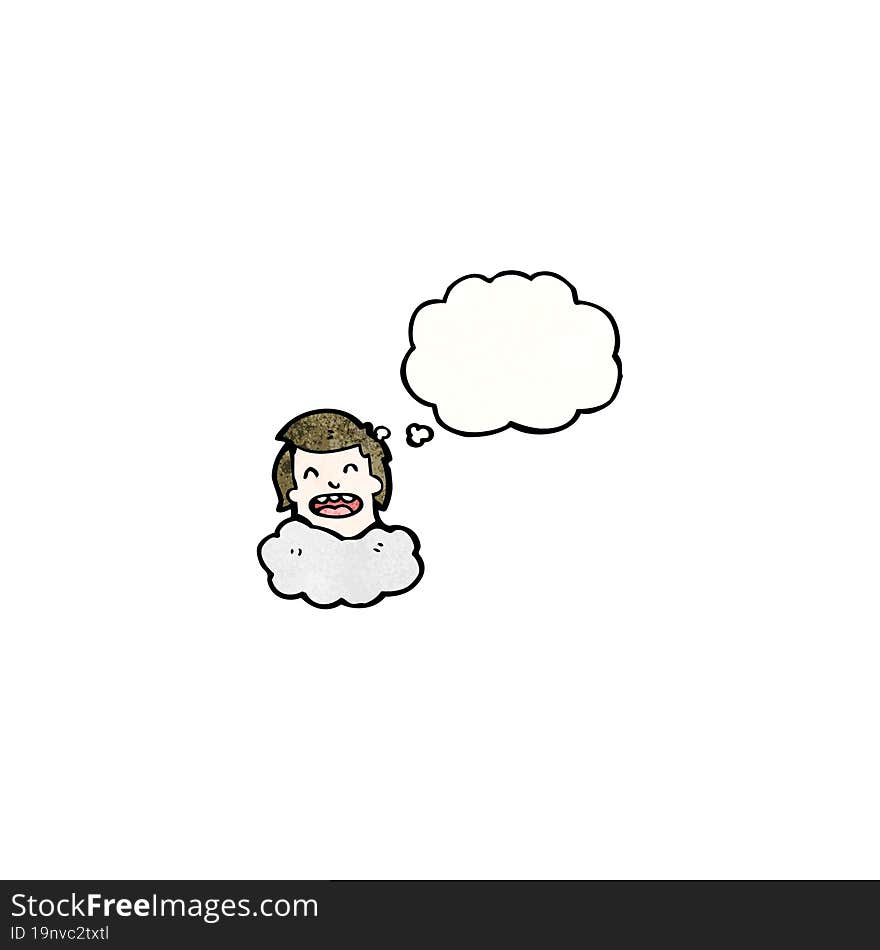 cartoon head on cloud cartoon