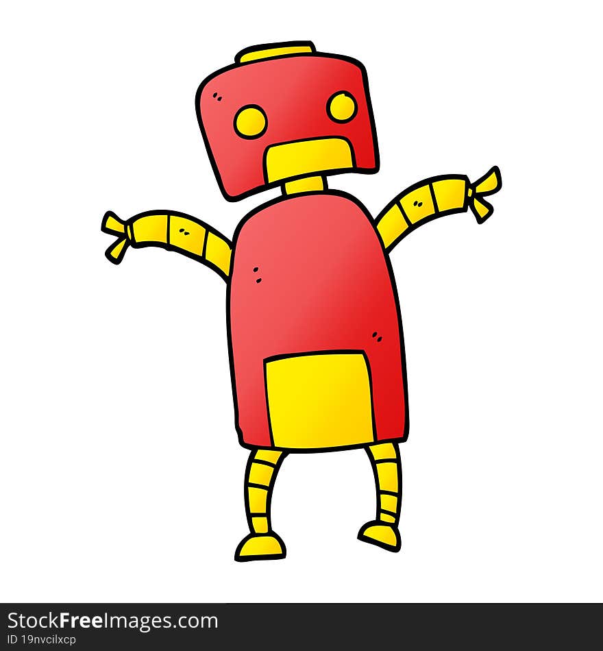 Cartoon Doodle Robot Dancing