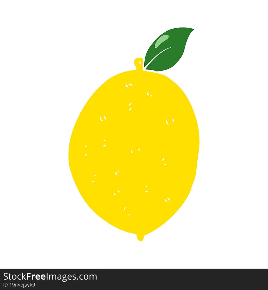 Flat Color Illustration Of A Cartoon Lemon