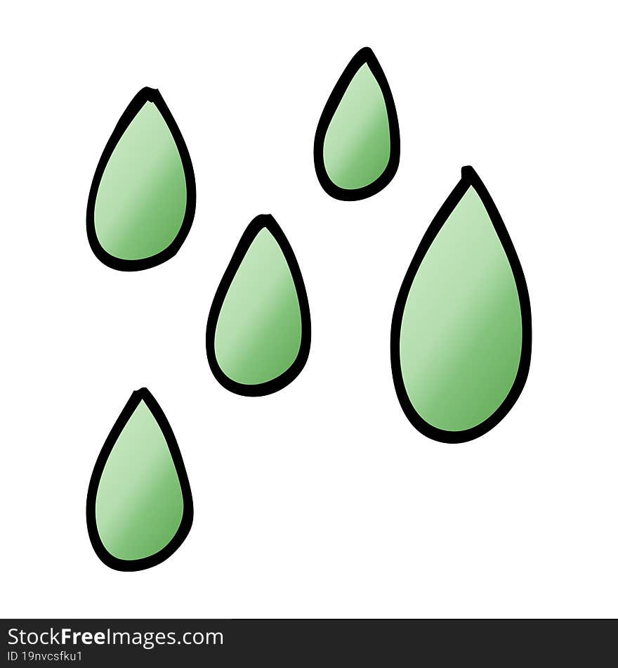 cartoon doodle green paint droplets