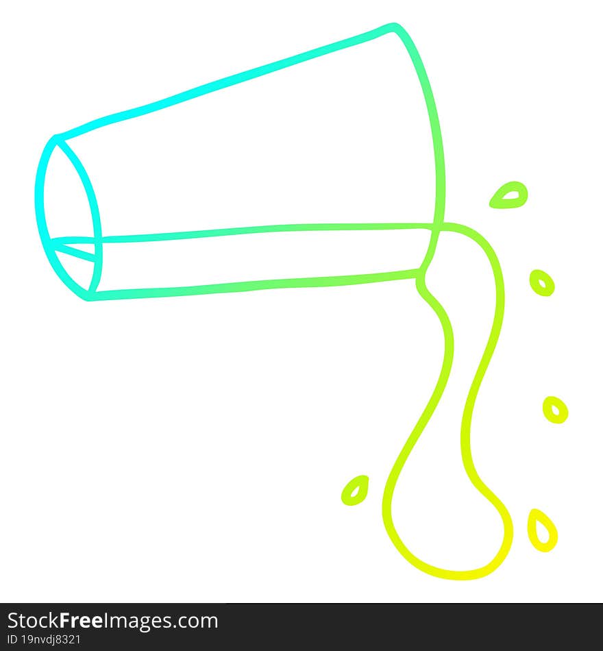 Cold Gradient Line Drawing Cartoon Cool Drink Of Water