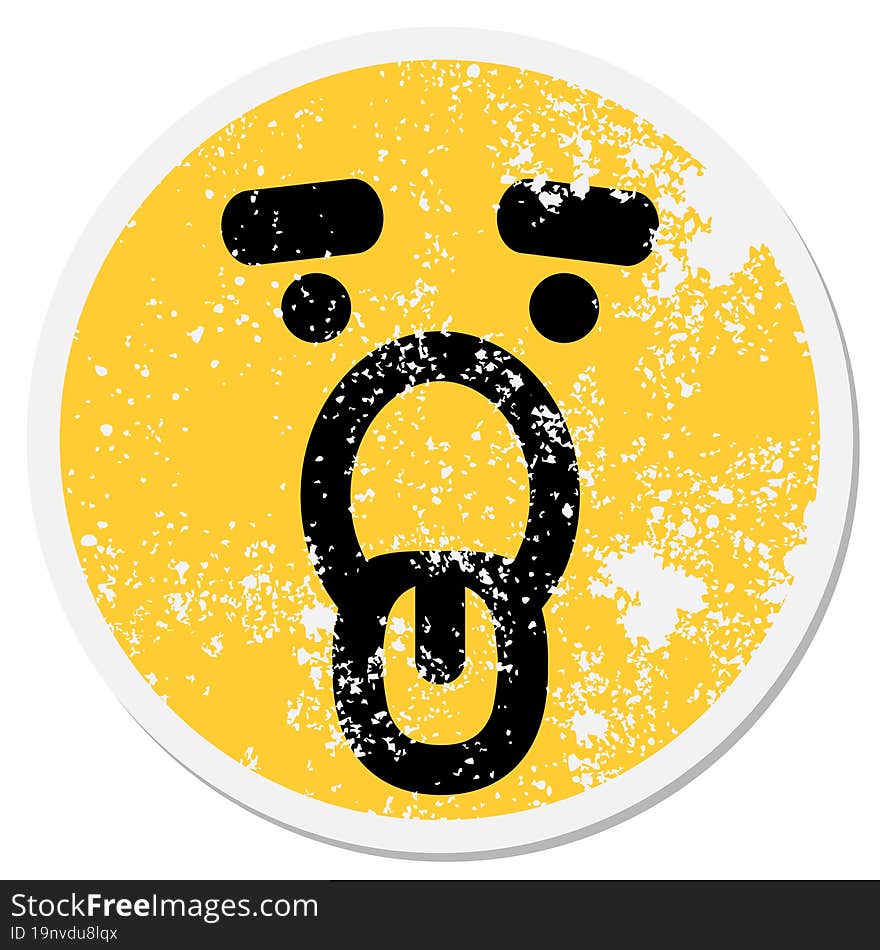 Panting Face With Big Eyebrows Circular Sticker