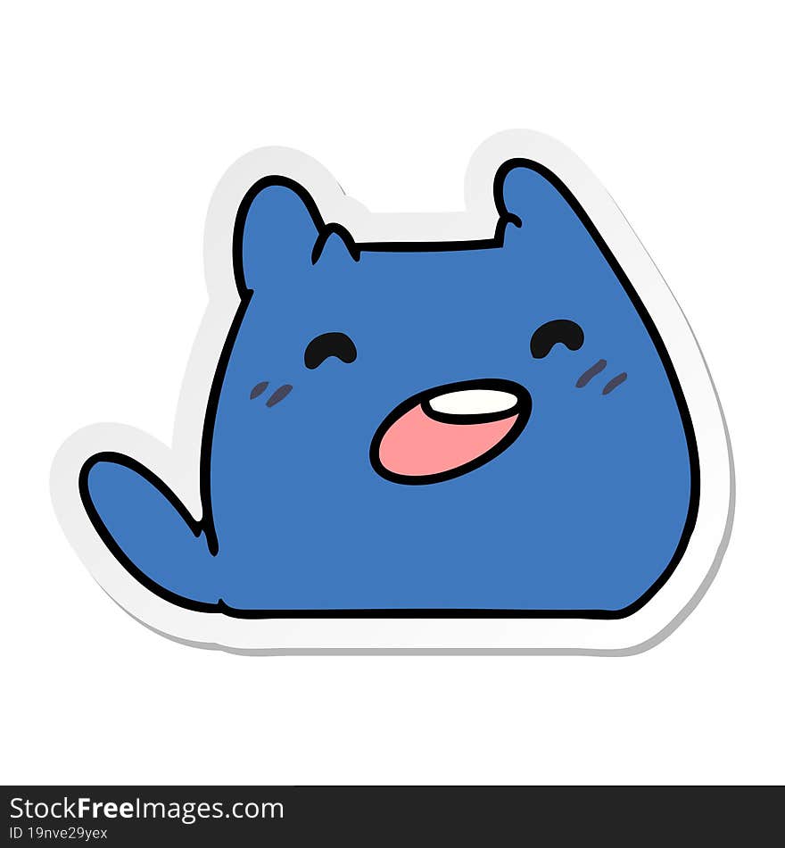 Sticker Cartoon Of Kawaii Alien Pet