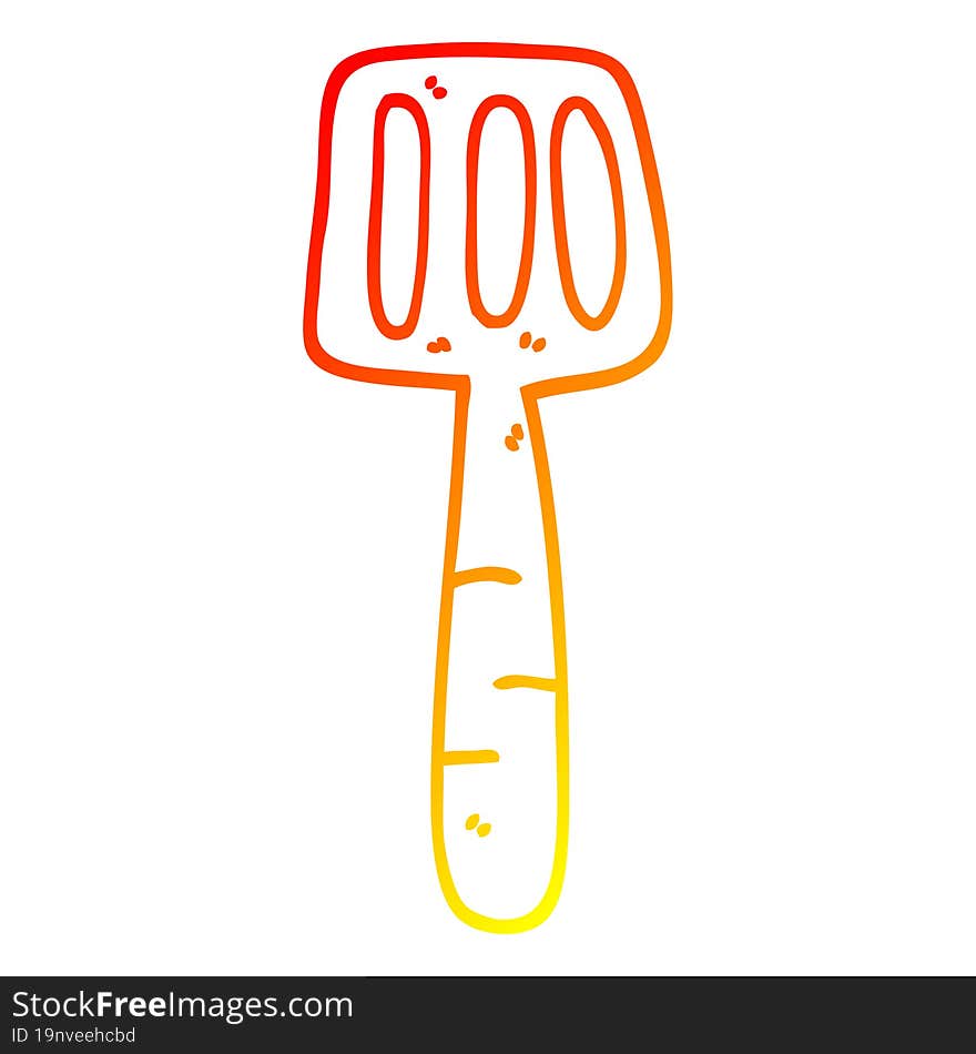 warm gradient line drawing cartoon food spatula