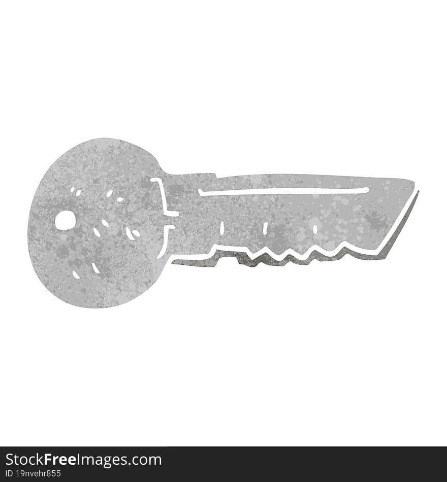 freehand retro cartoon door key